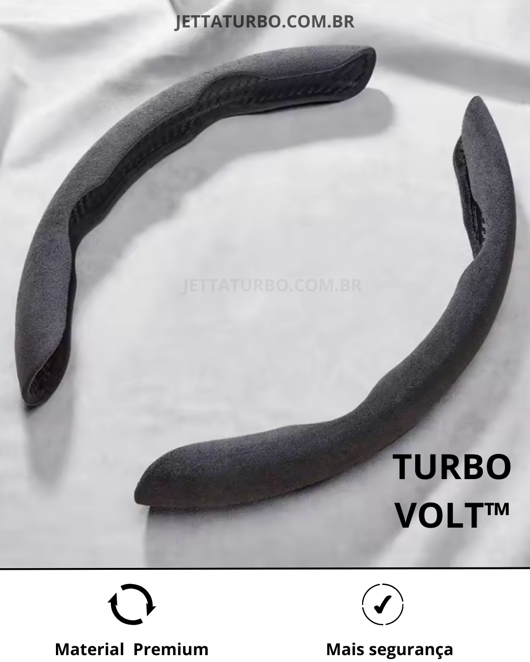 Capa de Volante em suede Universal e Antiderrapante Turbo Volt™ | Promoção limitada até hoje 23:59